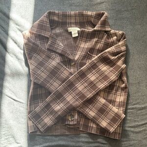 Cynthia Rowley Brown and Cream Plaid Shirt